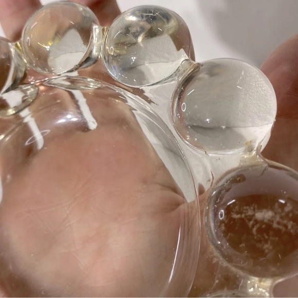 Vintage Clear Glass Bubble  Edge Ashtray Trinket Dish - Picture 6 of 14